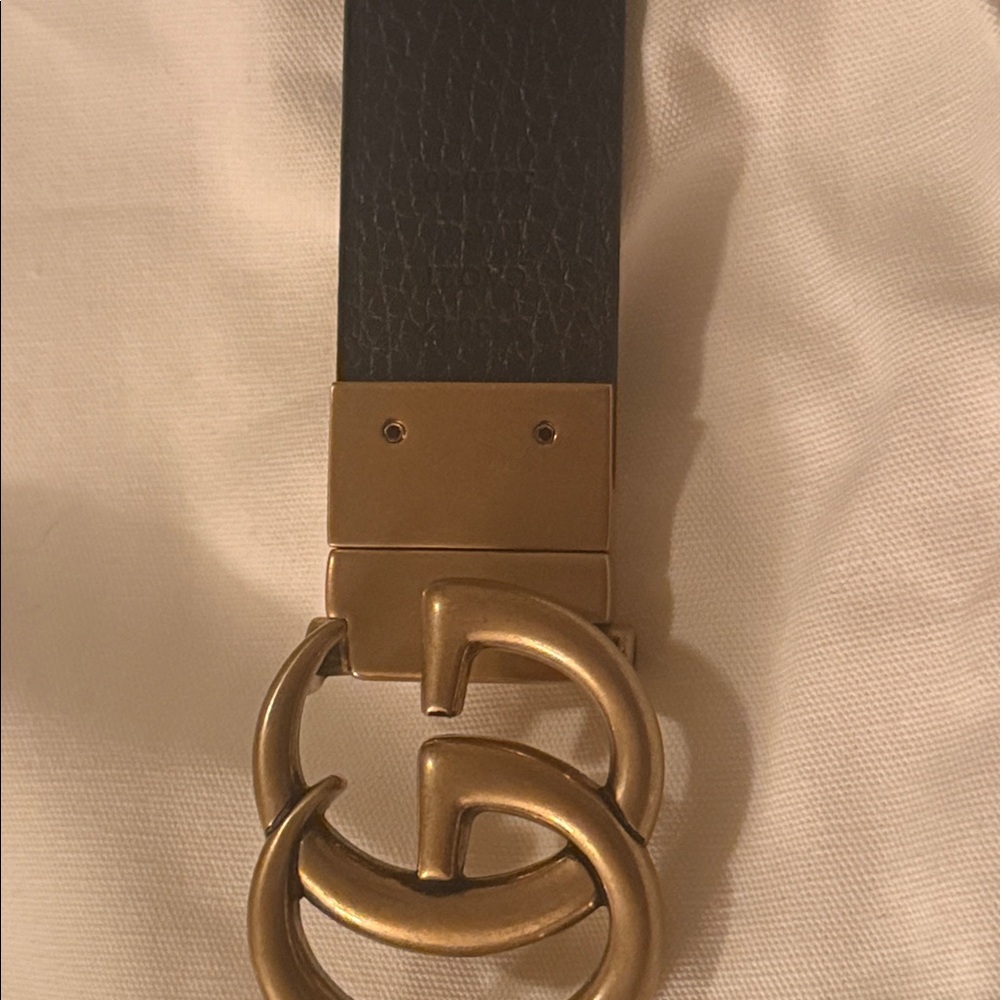 Gucci Dark Brown Leather Belt with Gold GG Buckle - Picture 6 of 6